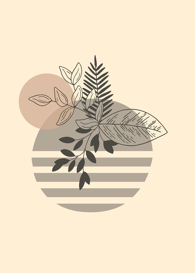 Bohemian Botanical Line Art