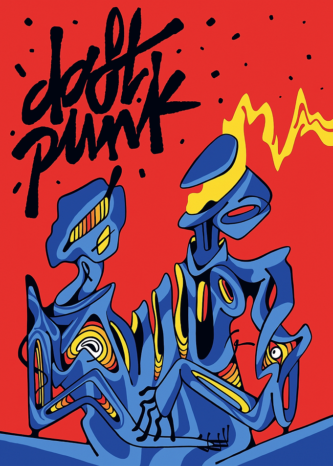 Daft Punk Abstract Robots