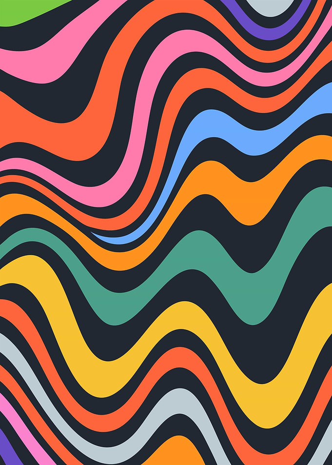 Retro Wavy Abstract Pattern