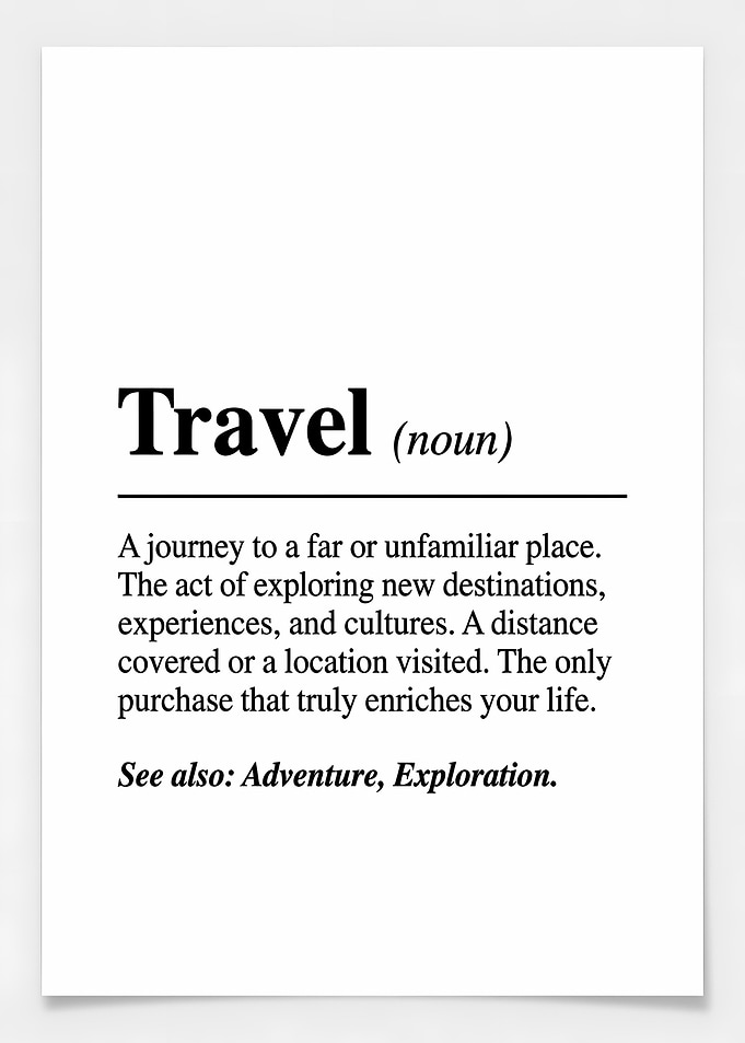 Travel Definition Poster