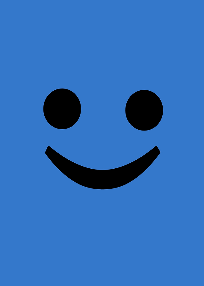 Simple Blue Smiley Face