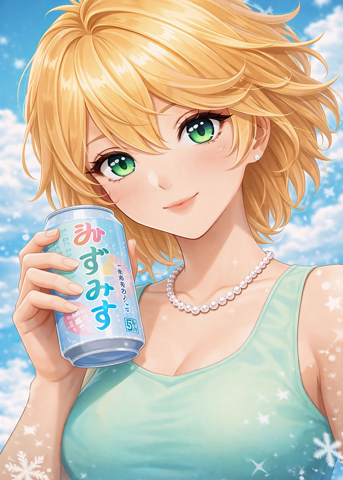 Anime Girl with Drink