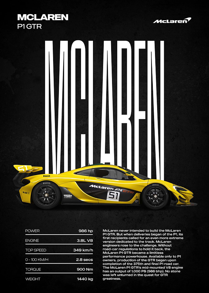McLaren P1 GTR Poster