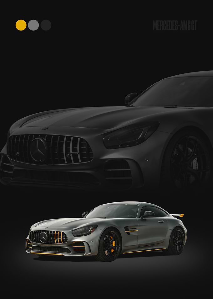 Mercedes-AMG GT Silver with Yellow Accents