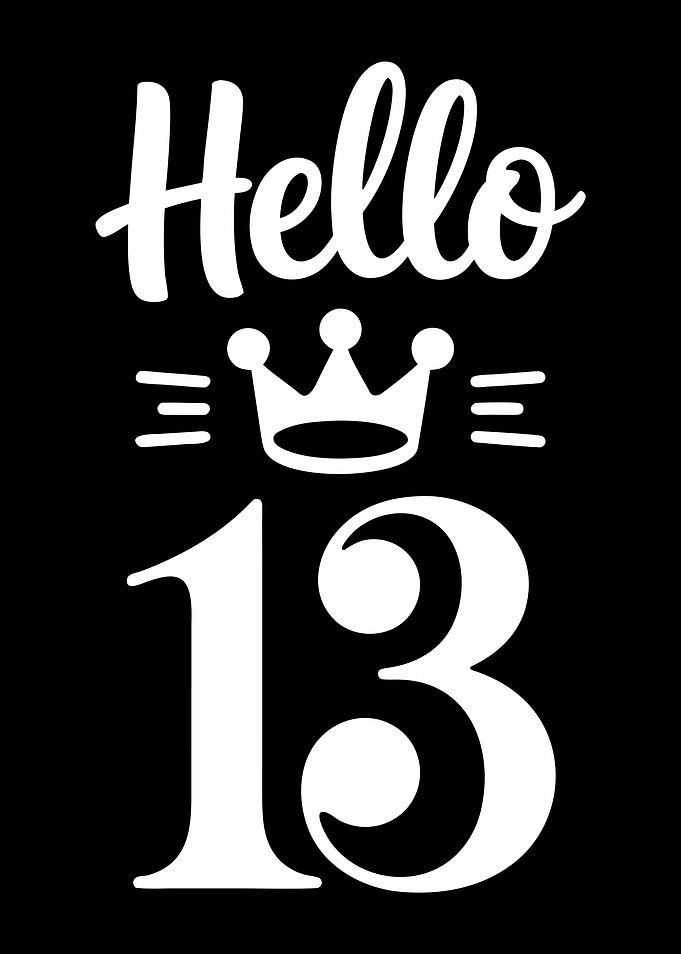 Hello 13 Birthday Crown