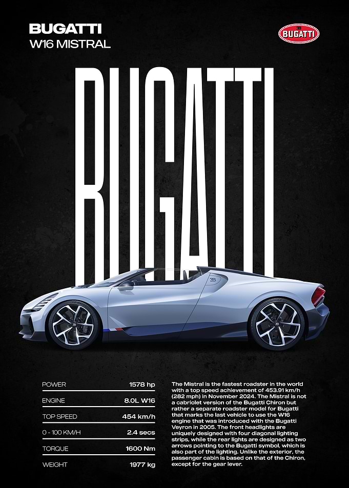 Bugatti W16 Mistral Roadster