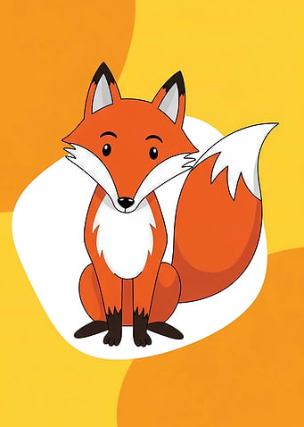 Cute Cartoon Fox Sitting