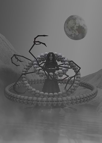 Gothic Woman with Mask Garland