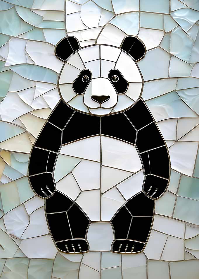 Panda Mosaic Art