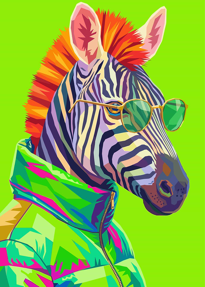 Cool Zebra Wearing Sunglasses and Jacket