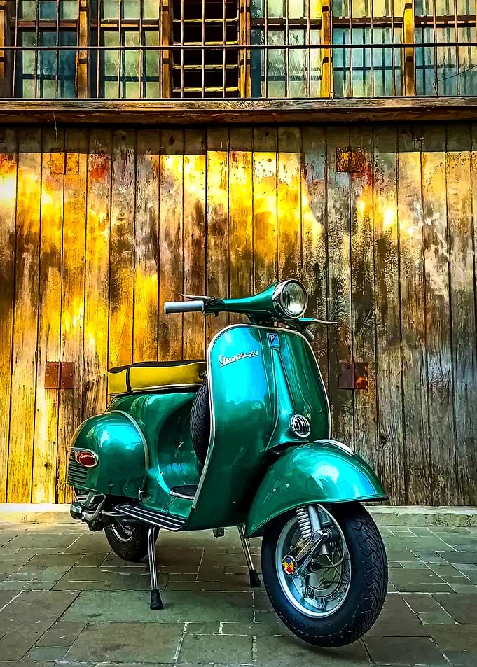 Vintage Green Vespa Scooter