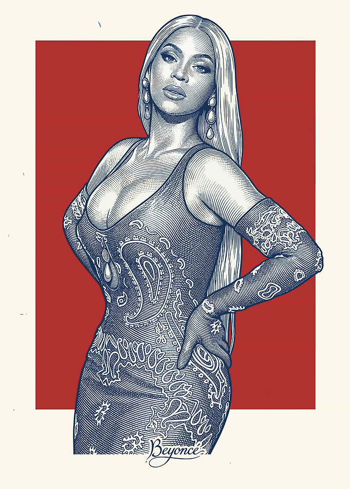 Beyoncé in a Paisley Dress