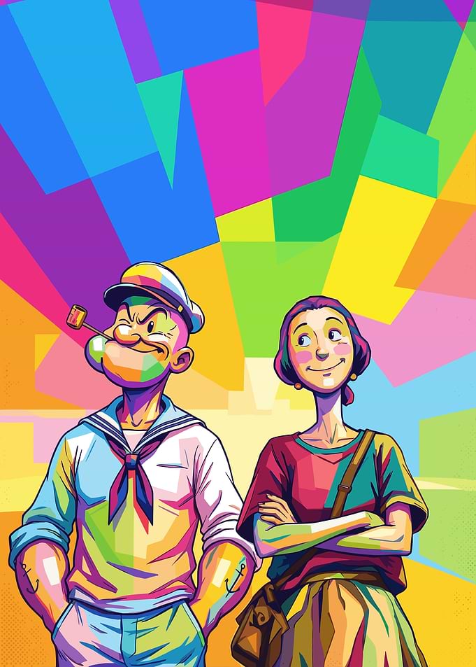 Popeye and Olive Oyl Pop Art