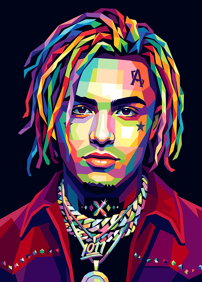 Colorful Pop Art Portrait of Lil Pump