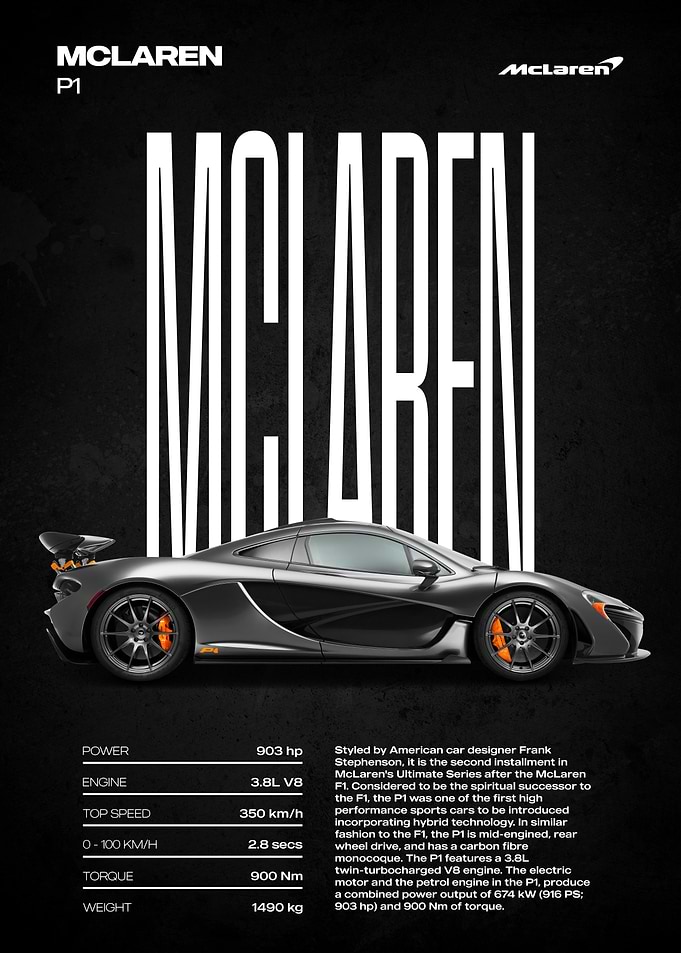 McLaren P1 Car Poster