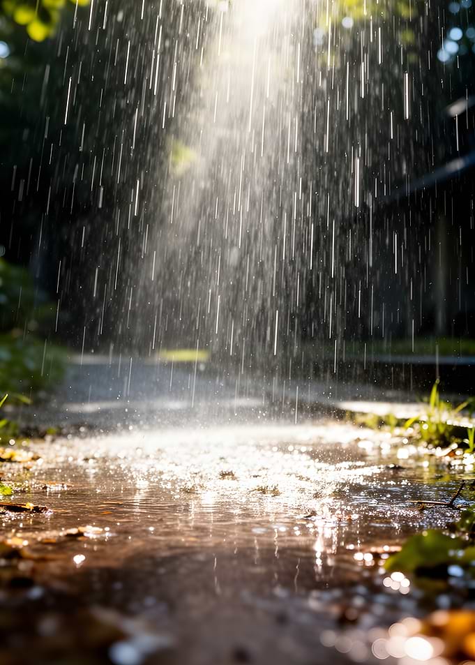 Sunlight through rain
