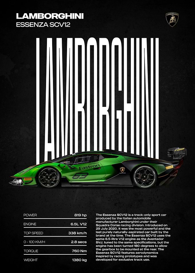 Lamborghini Essenza SCV12 Poster