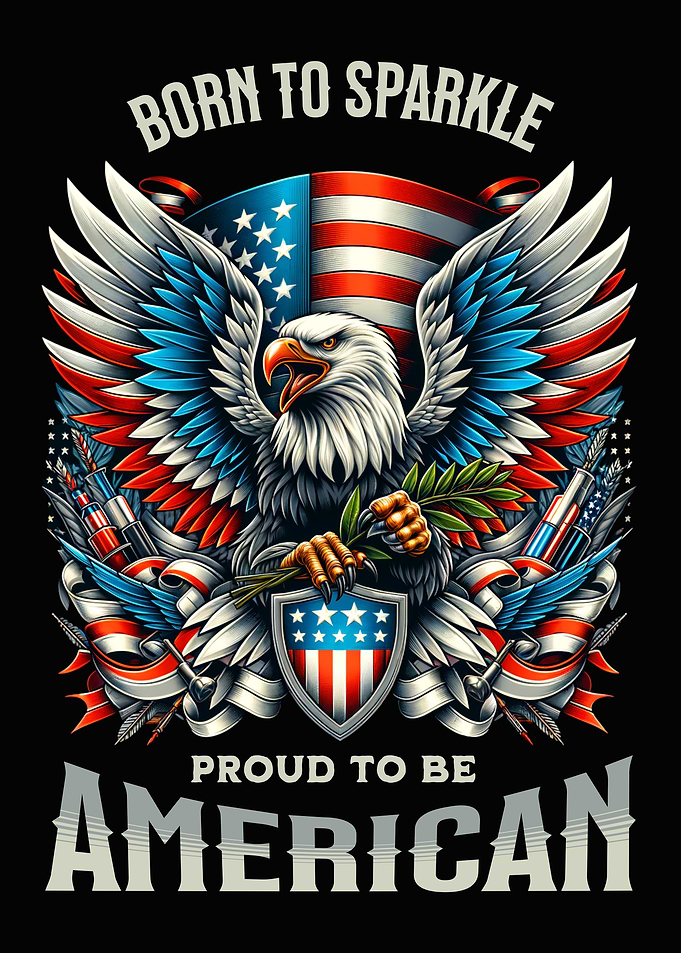 Eagle with American Flag
