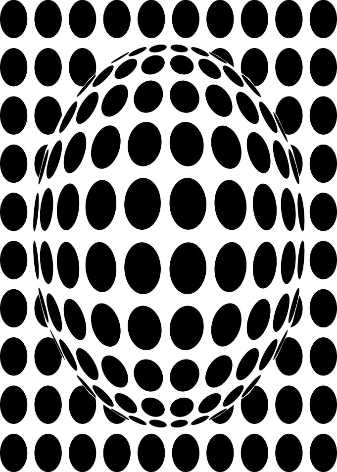 Optical Illusion Sphere of Dots