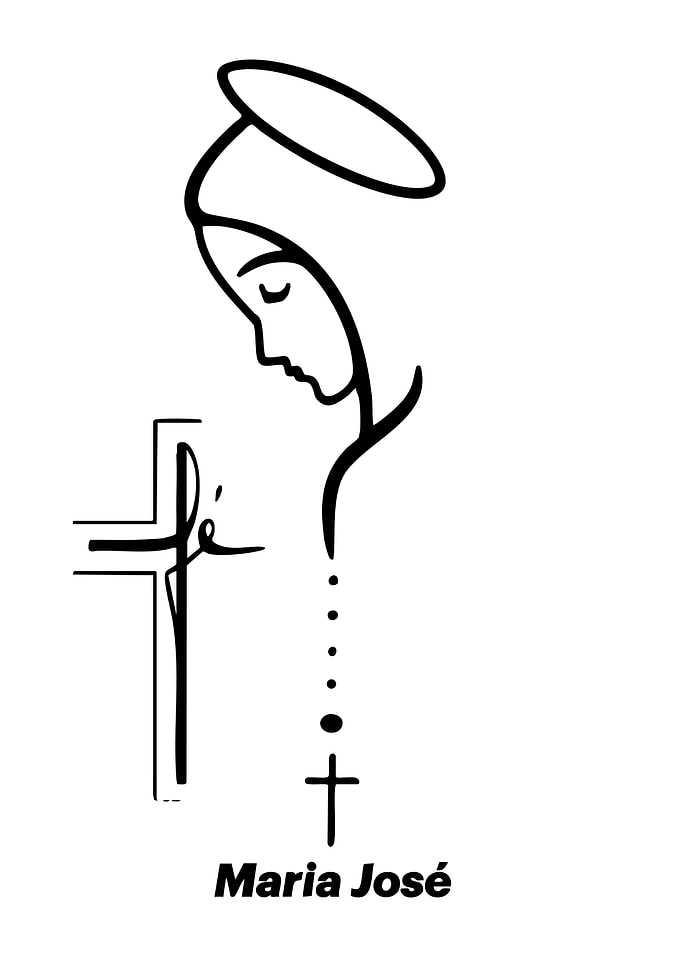 Virgin Mary with Cross and Rosary