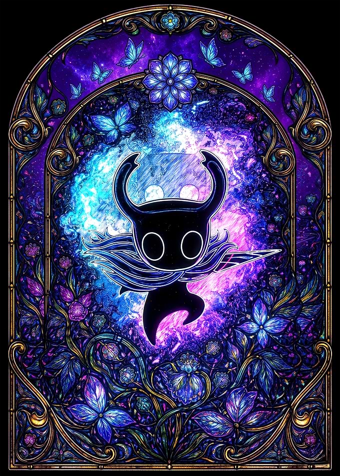 Hollow Knight Stained Glass Galaxy Art