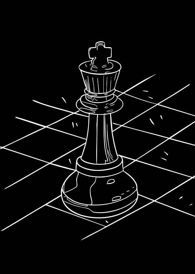 Chess King on Board