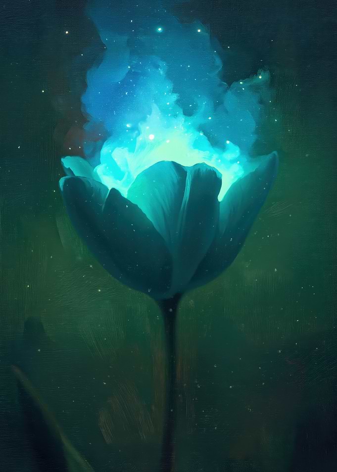 Glowing Blue Tulip
