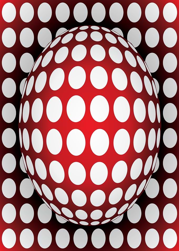 Red Sphere with White Dots