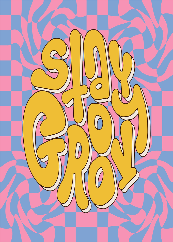 Stay Groovy Retro Text Art