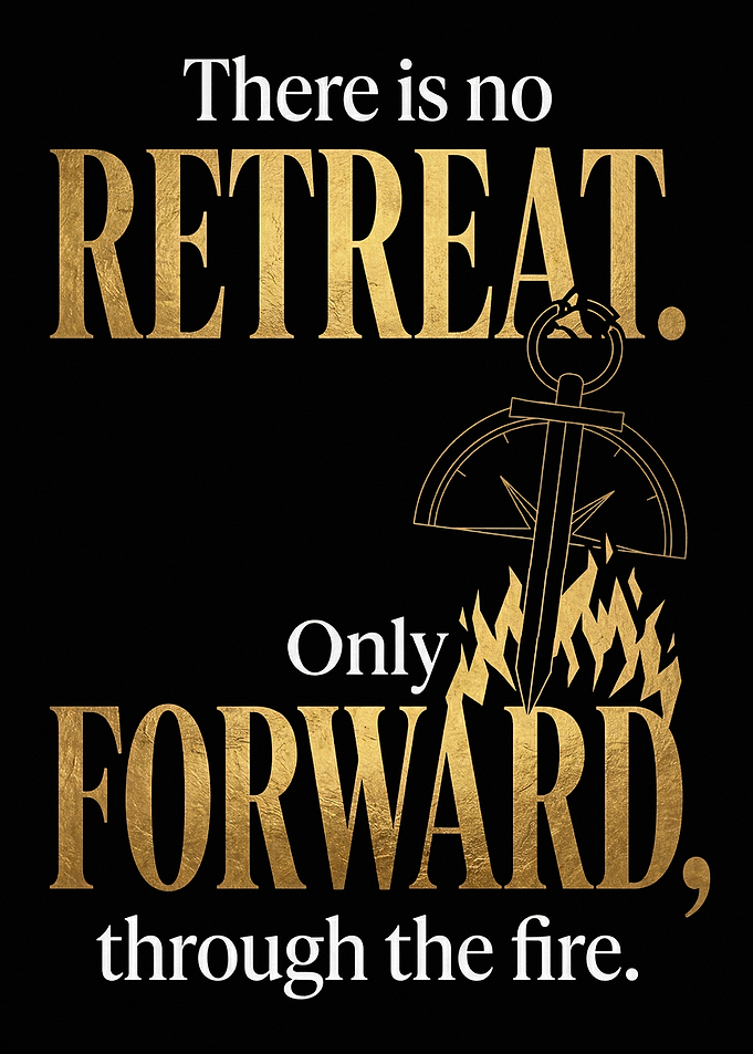 Mental Toughness No Retreat Only Forward Gold Foil Art