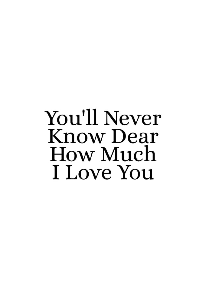You'll Never Know Dear How Much I Love You