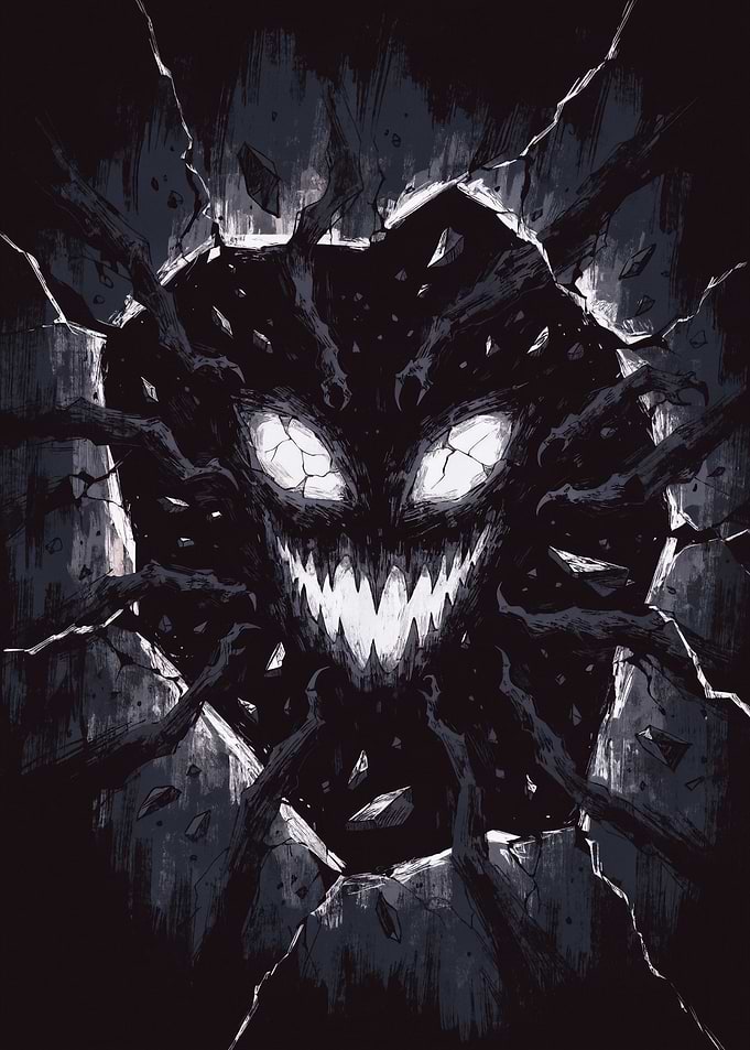 Terrifying Monster Emerging from Darkness