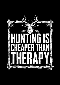 Deer hunting decor - Funny 'Hunting Is Cheaper Than Therapy' hunter wall art for cabin lodge