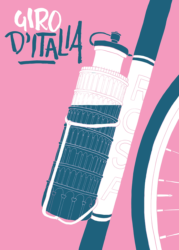 Giro d'Italia Leaning Tower of Pisa Water Bottle