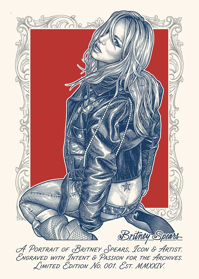 Britney Spears Engraved Portrait