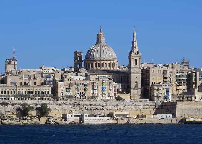Valletta Cityscape with Dome and Spire