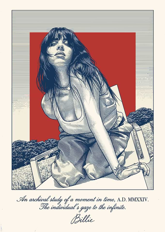 Billie Eilish Archival Study Poster