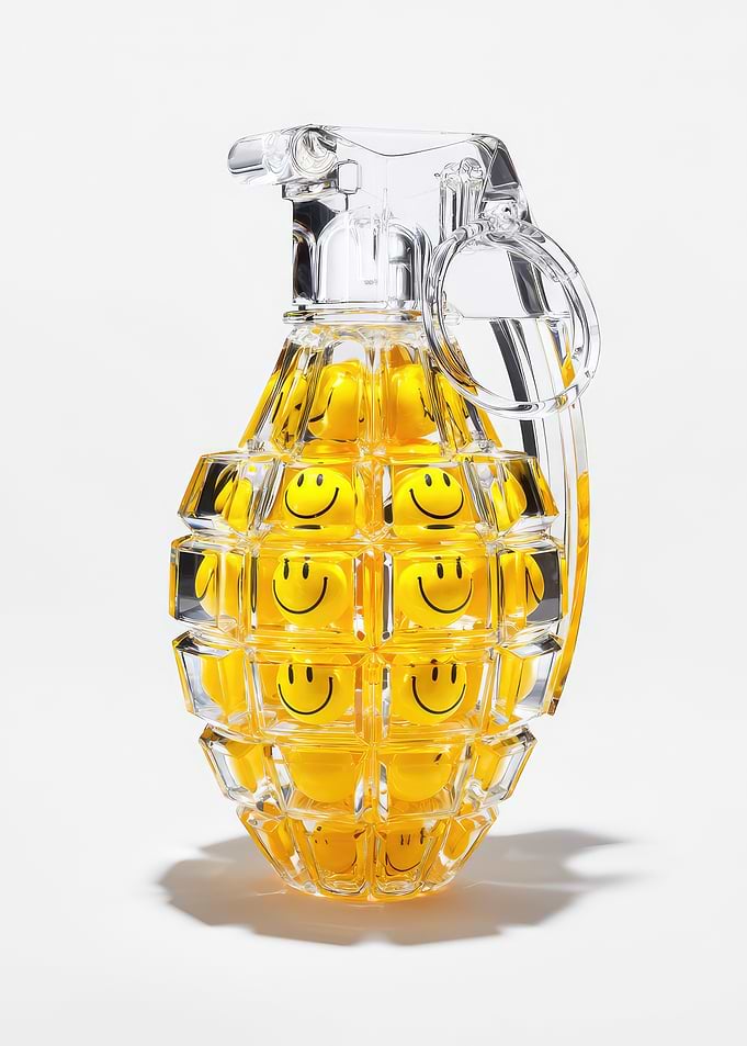 Smiley Face Grenade Sculpture