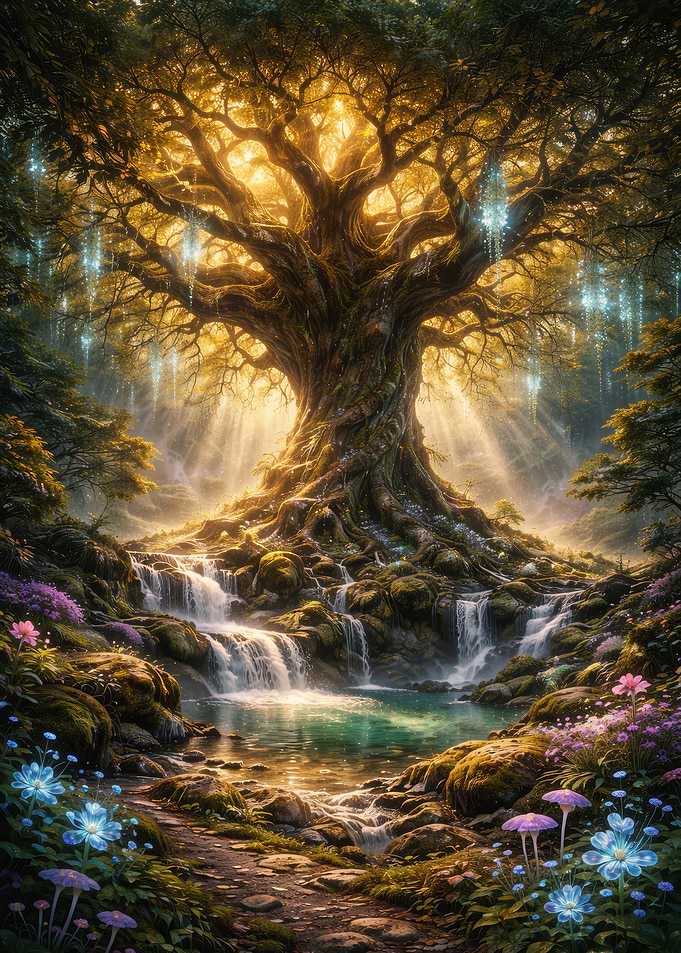 Forest Tree Waterfall