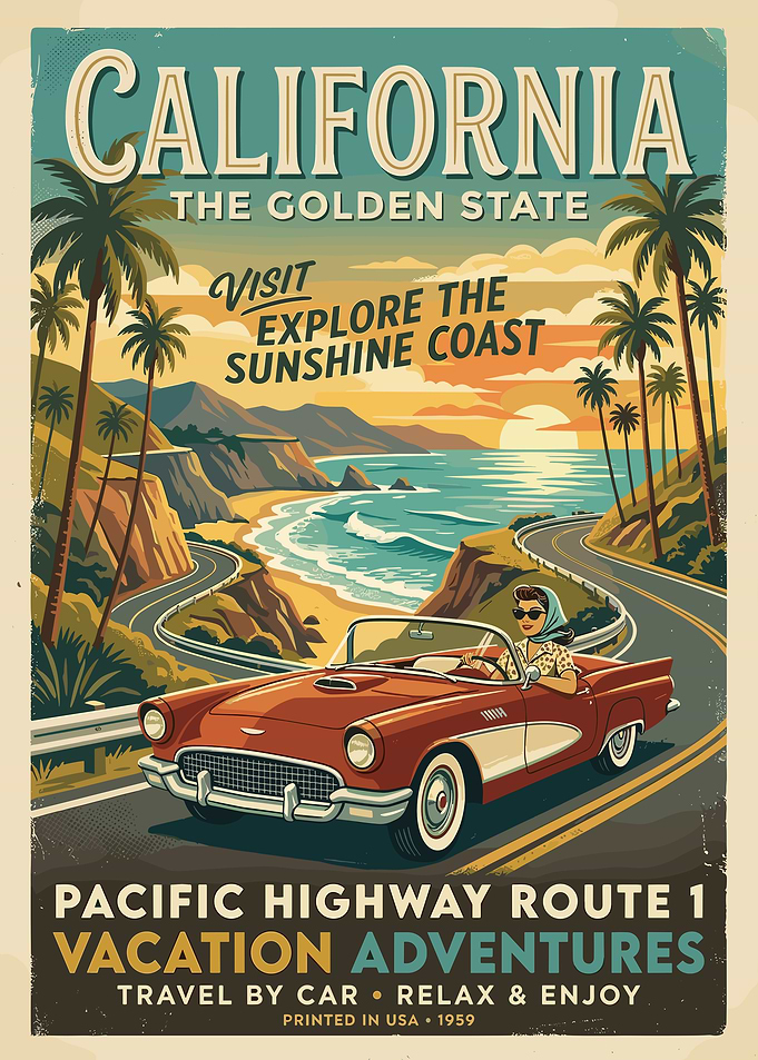 California Golden State Vintage Travel