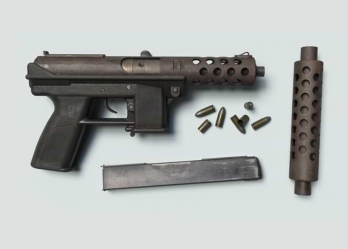 TEC-9 pistol with accessories