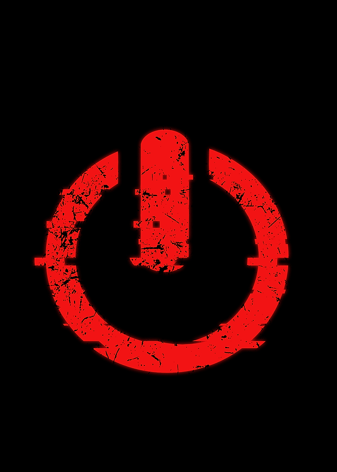 Red Power Button Glitch Icon