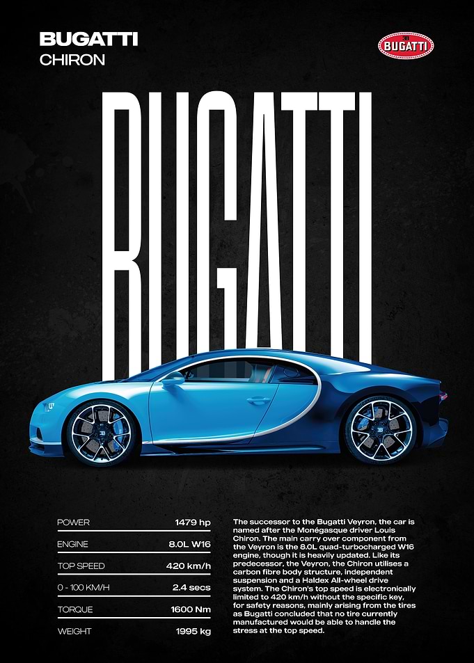 Bugatti Chiron Poster