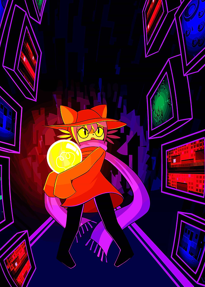 Niko holding a light bulb