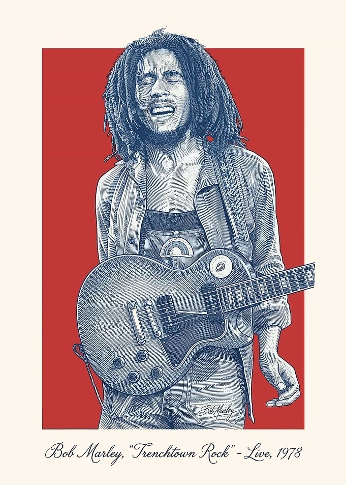 Bob Marley 'Trenchtown Rock' Live 1978 Poster