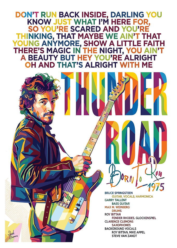 Bruce Springsteen Thunder Road Pop Art