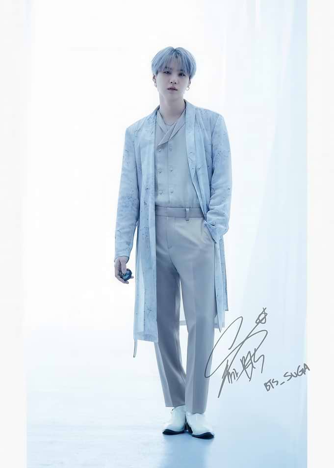 BTS Suga in Light Blue Outfit