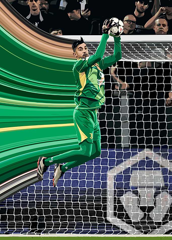 Goalkeeper catching a soccer ball