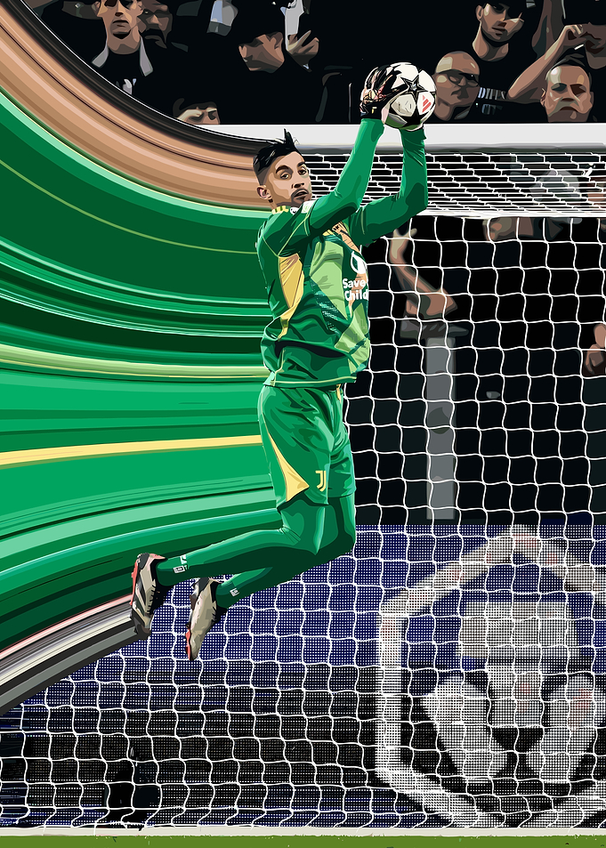 Goalkeeper catching a soccer ball