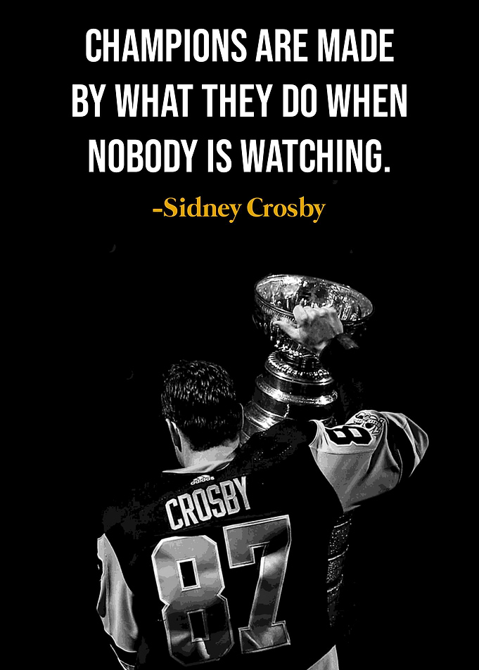 Sidney Crosby holding the Stanley Cup